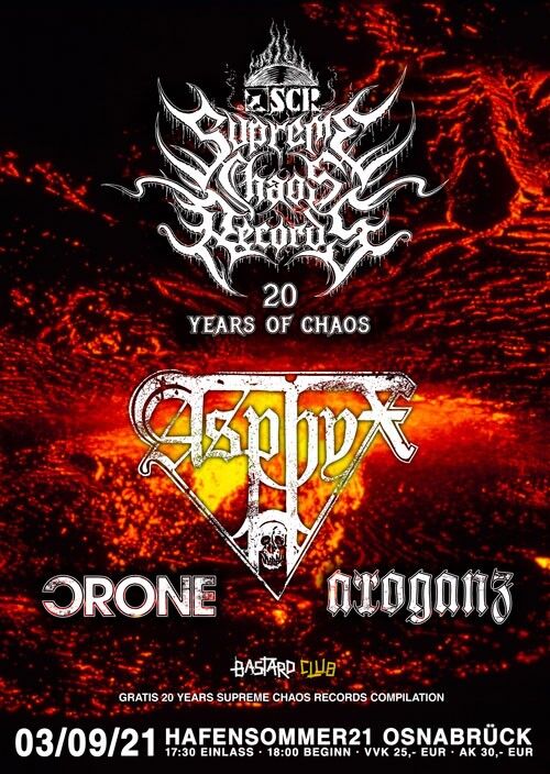 SUPREME CHAOS RECORDS - 20 Years Of Chaos Open Air w/ Asphyx, Crone, Arroganz [TICKET]