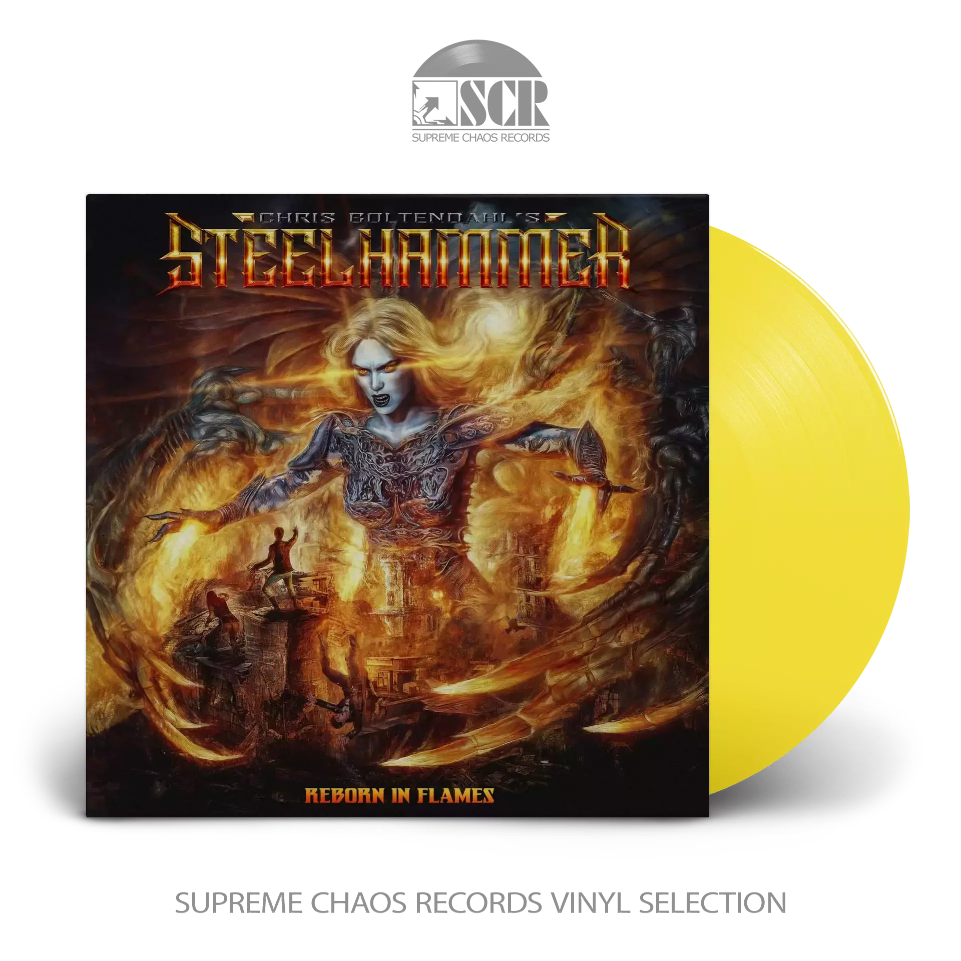 CHRIS BOHLTENDAHL'S STEELHAMMER - Reborn In Flames [SUN YELLOW LP]