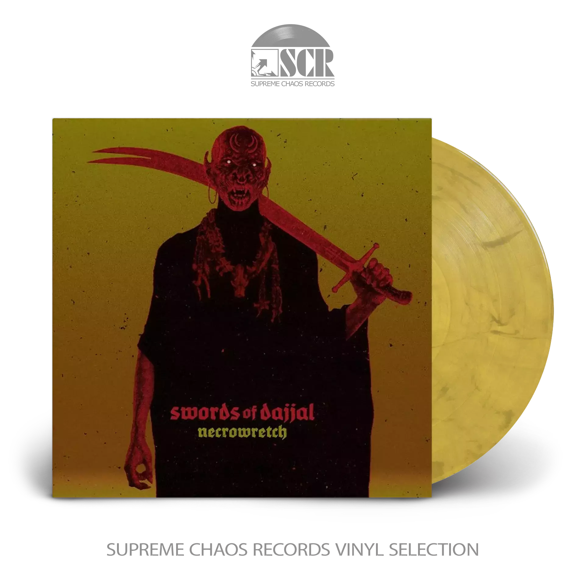 NECROWRETCH - Swords of Dajjal [CRYSTAL CLEAR/YELLOW/BLACK MARBLED LP]