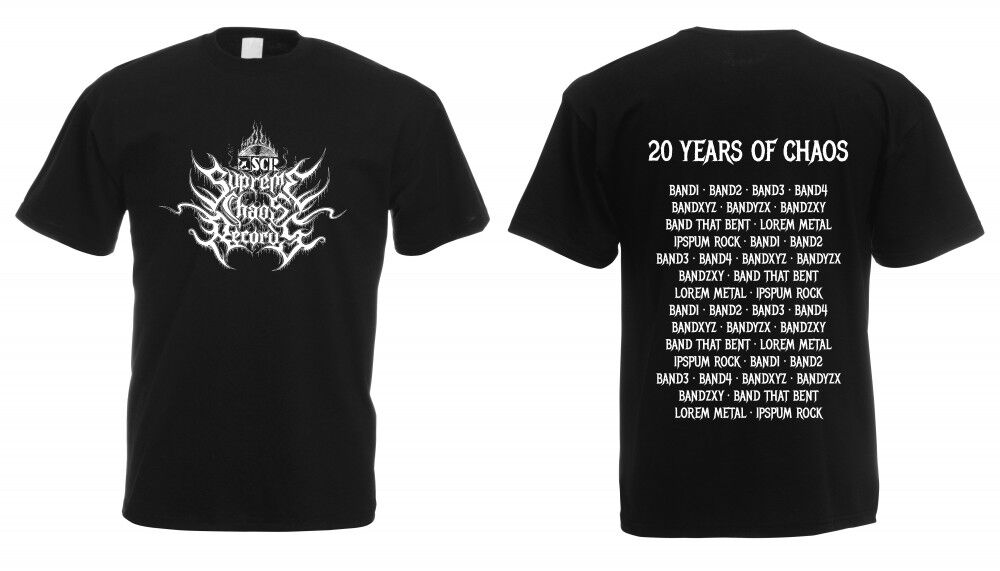 SUPREME CHAOS RECORDS - 20 Years Of Chaos Bands Shirt M [TS-M]