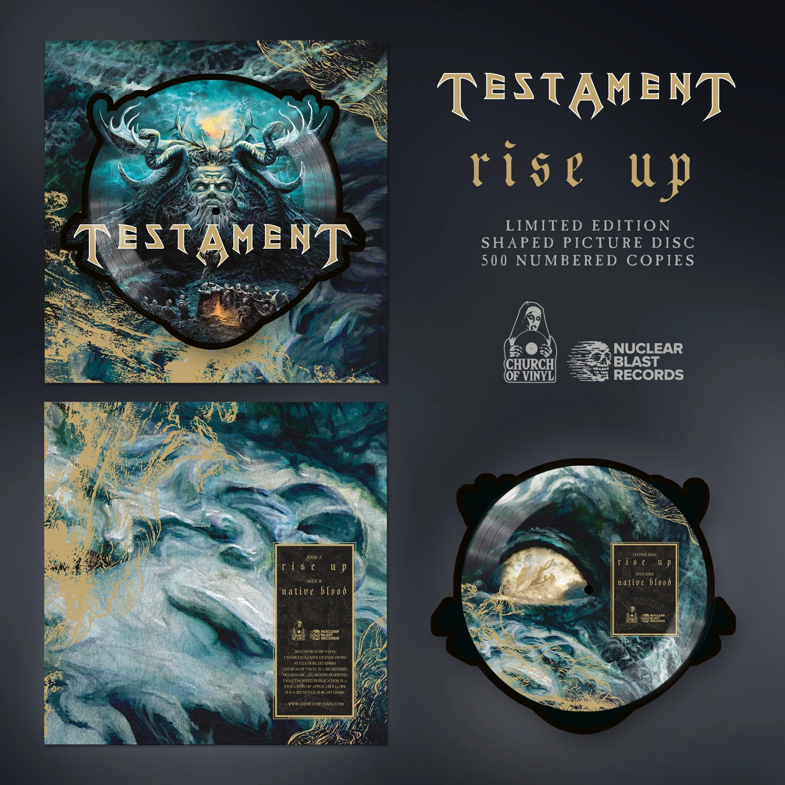 TESTAMENT - Rise Up [SHAPE PICTURE LP]