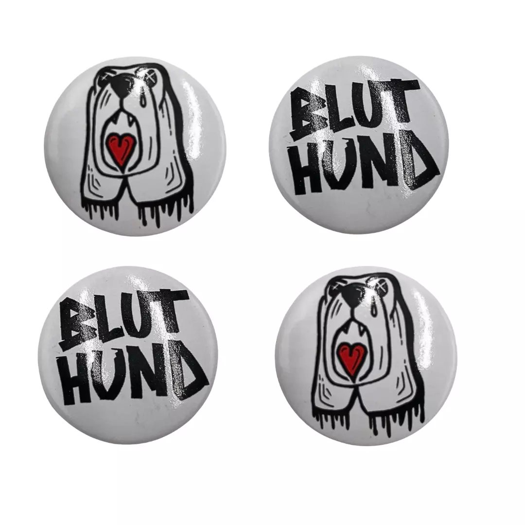 BLUTHUND - Schriftzug Logo / Hund Logo [BUTTON-SET]