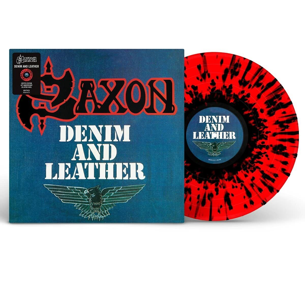 SAXON - Denim And Leather [RED/BLACK SPLATTER LP]