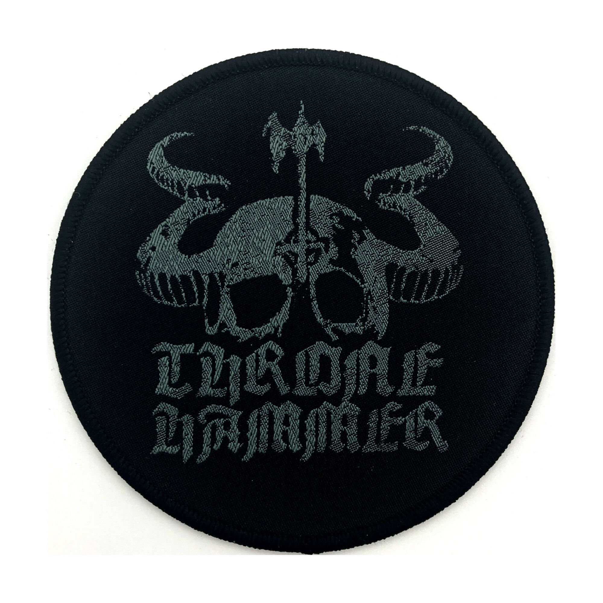 THRONEHAMMER - Horned Skull Round Patch [PATCH]