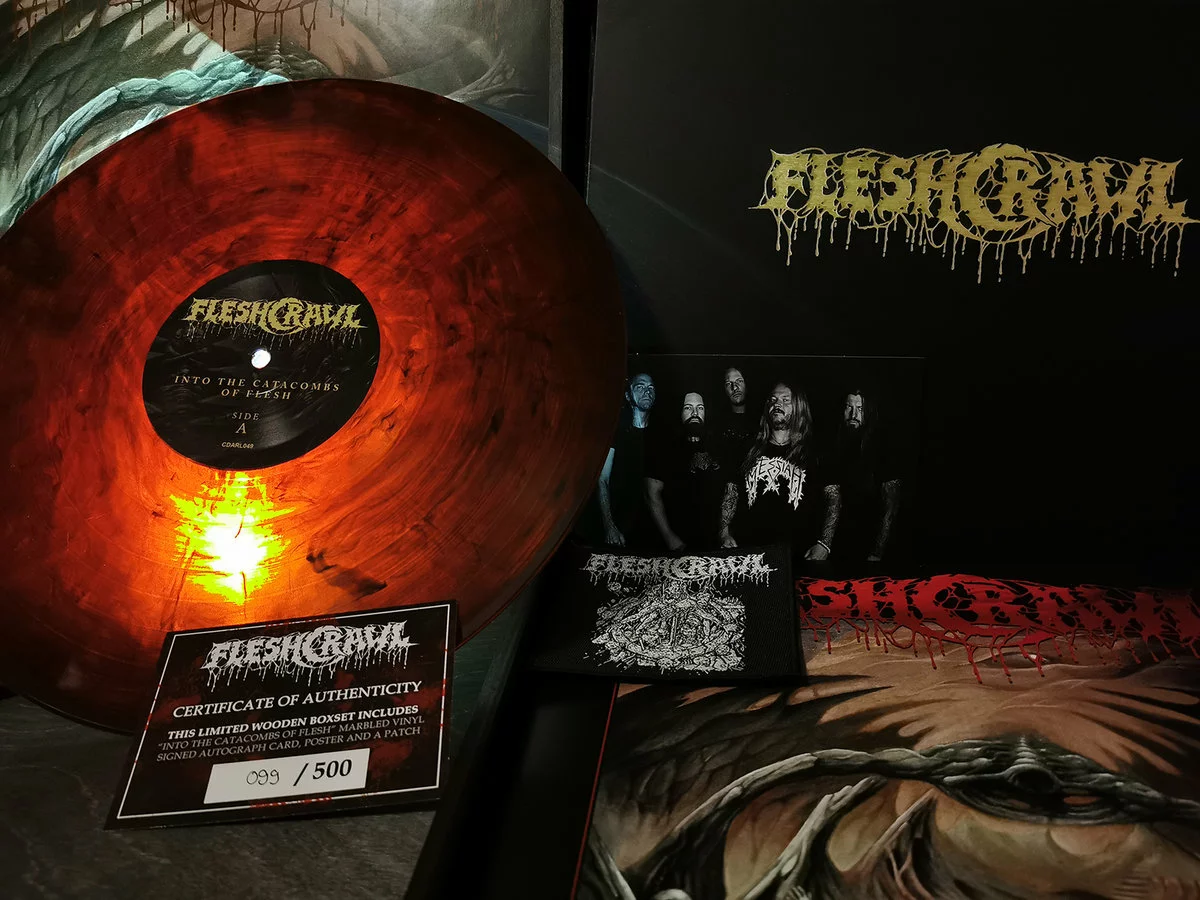 FLESHCRAWL - Into The Catacombs Of Flesh [RED/BLACK WOODEN BOXLP]