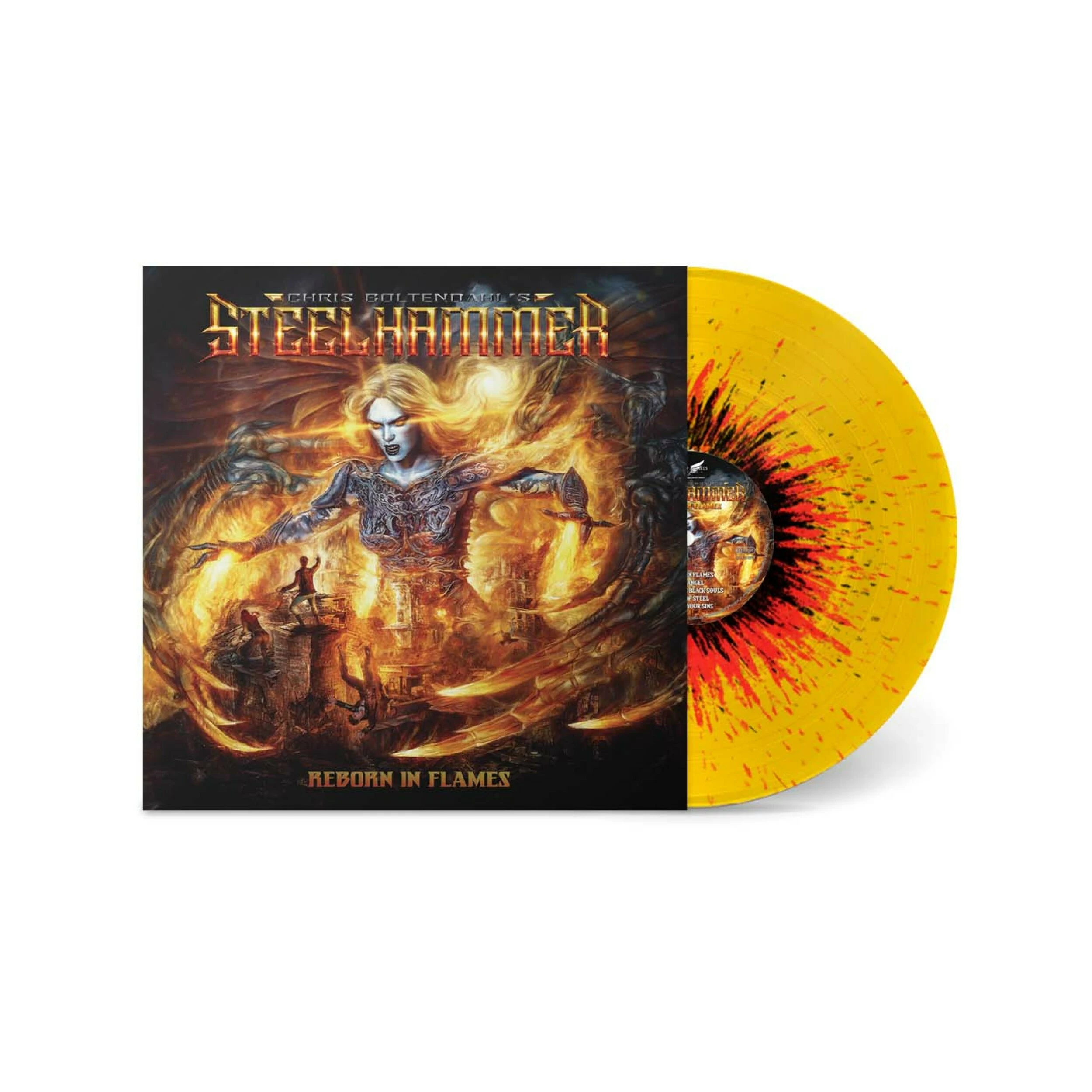 CHRIS BOHLTENDAHL'S STEELHAMMER - Reborn In Flame [YELLOW/ORANGE/BLACK SPLATTER LP]