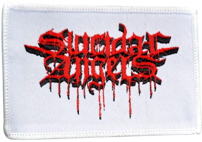 SUICIDAL ANGELS - White Patch With Red Logo [WOVEN PATCH PATCH]
