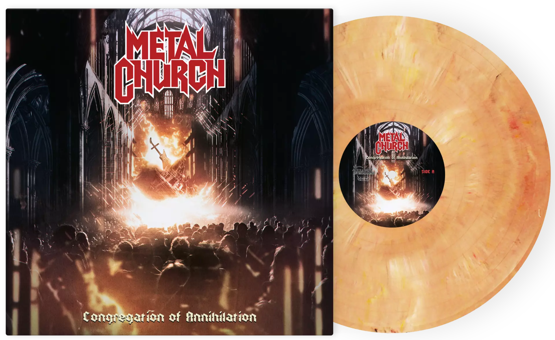 METAL CHURCH - Congregation of Annihilation [WHITE/ORANGE/RED/BLACK MARBLED LP]