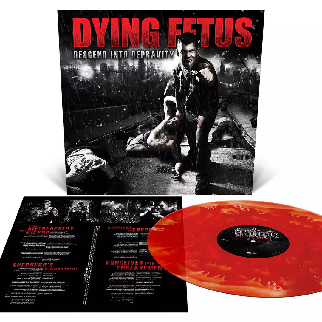 DYING FETUS - Descend Into Depravity [BLOODY RED CLOUDY EFFECT VINYL]