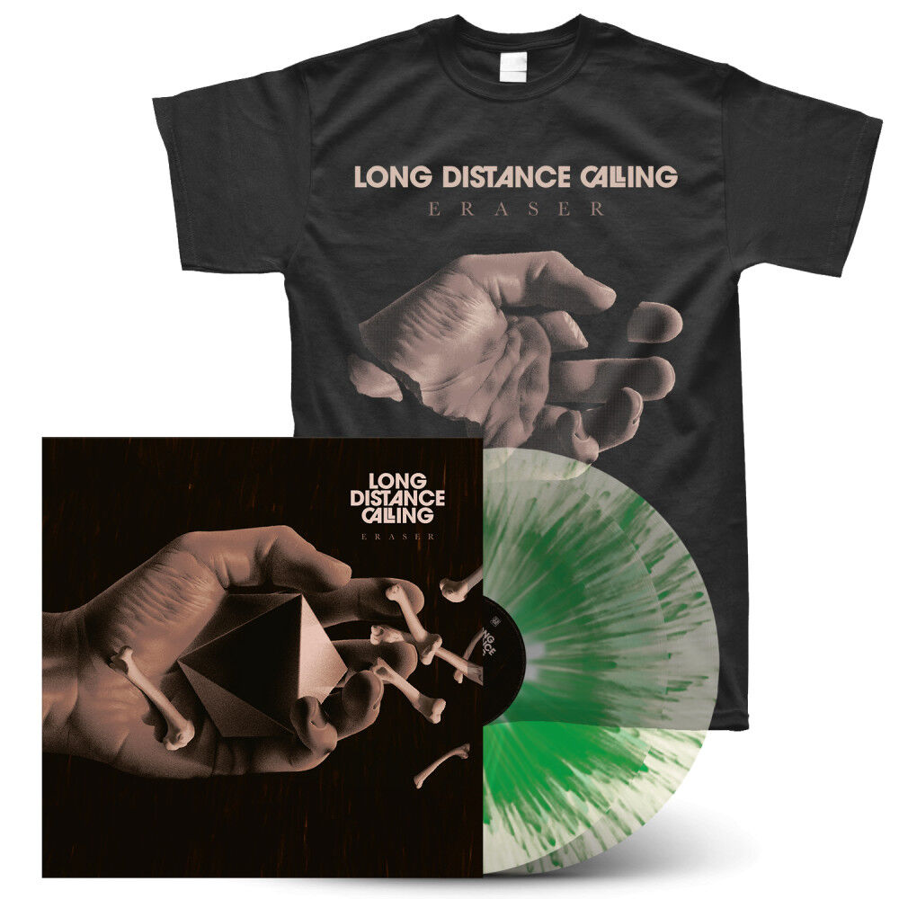 LONG DISTANCE CALLING - Eraser Vinyl + Shirt Bundle [CLEAR/GREEN DLP + T-SHIRT]