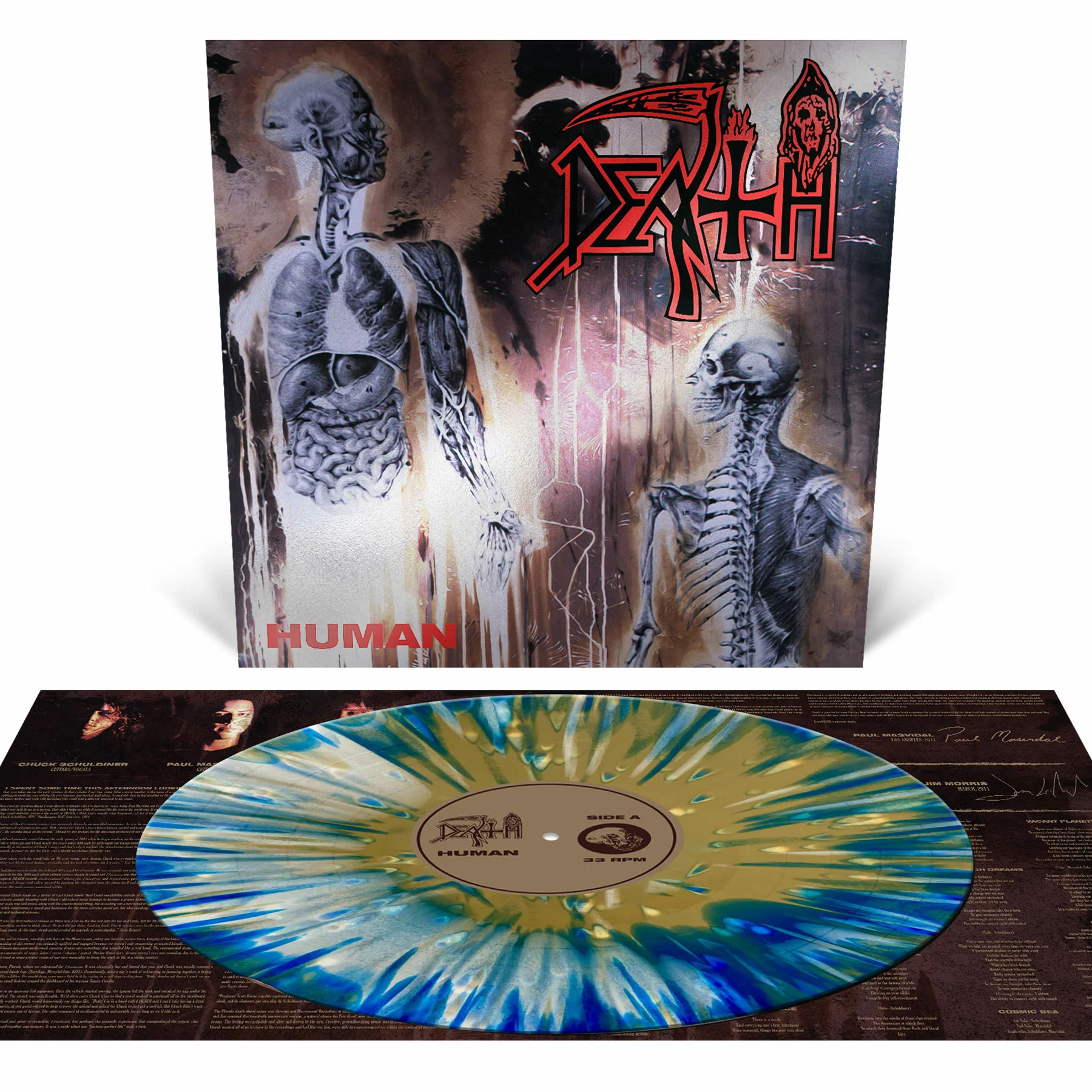 DEATH - Human (Re-Issue) [WHITE/BLUE/GOLD MERGE SPLATTER LP]