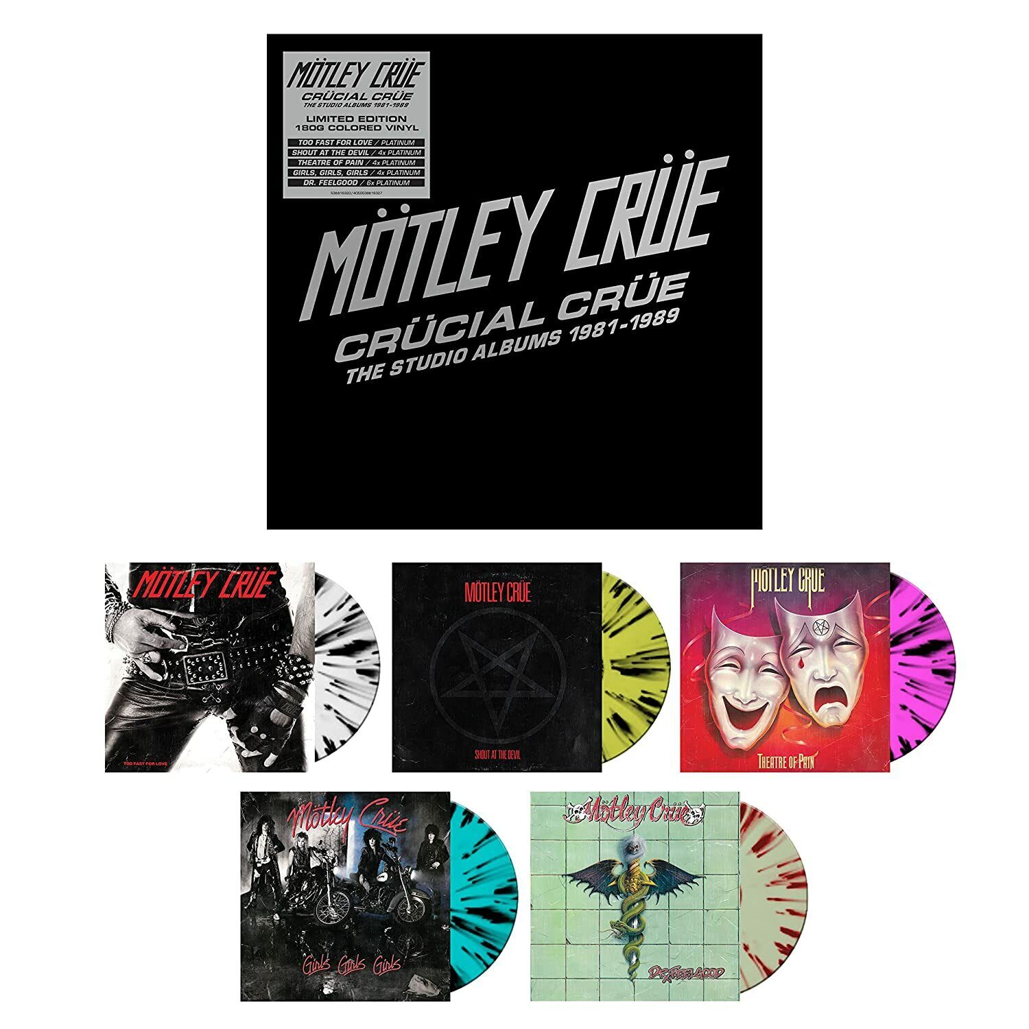 MÖTLEY CRÜE - Crücial Crüe - The Studio Albums 1981-1989 [SPLATTER 5LPBOX]