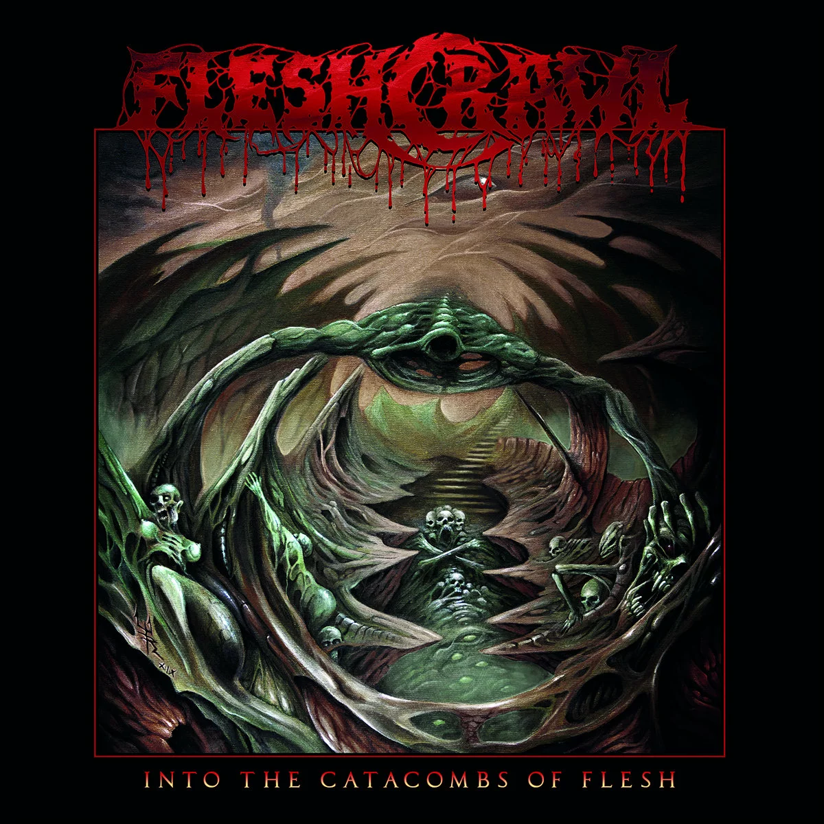 FLESHCRAWL - Into The Catacombs Of Flesh [RED/BLACK LP]