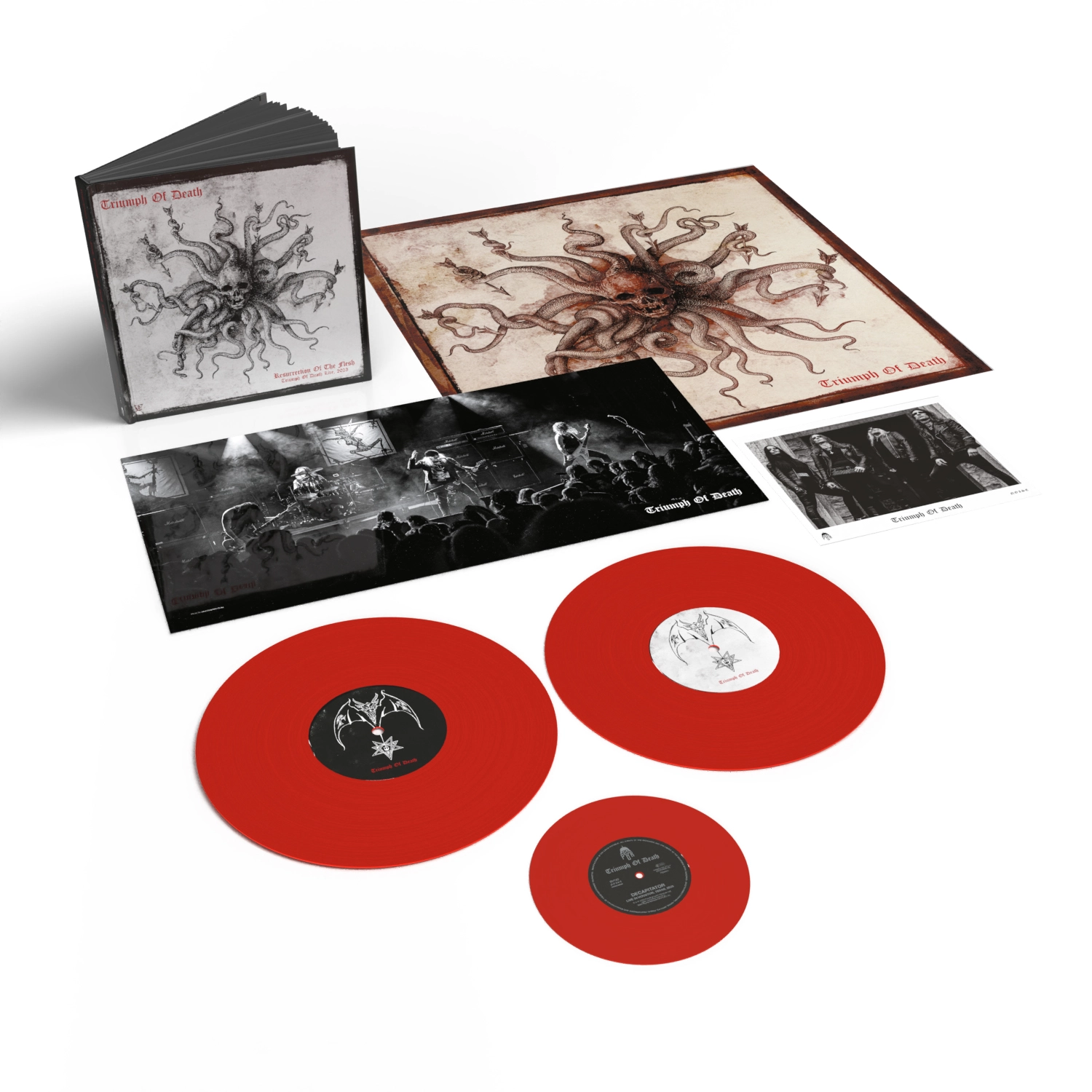 TRIUMPH OF DEATH - Resurrection Of The Flesh [RED DLP + 7" DELUXE BOOKPACK]