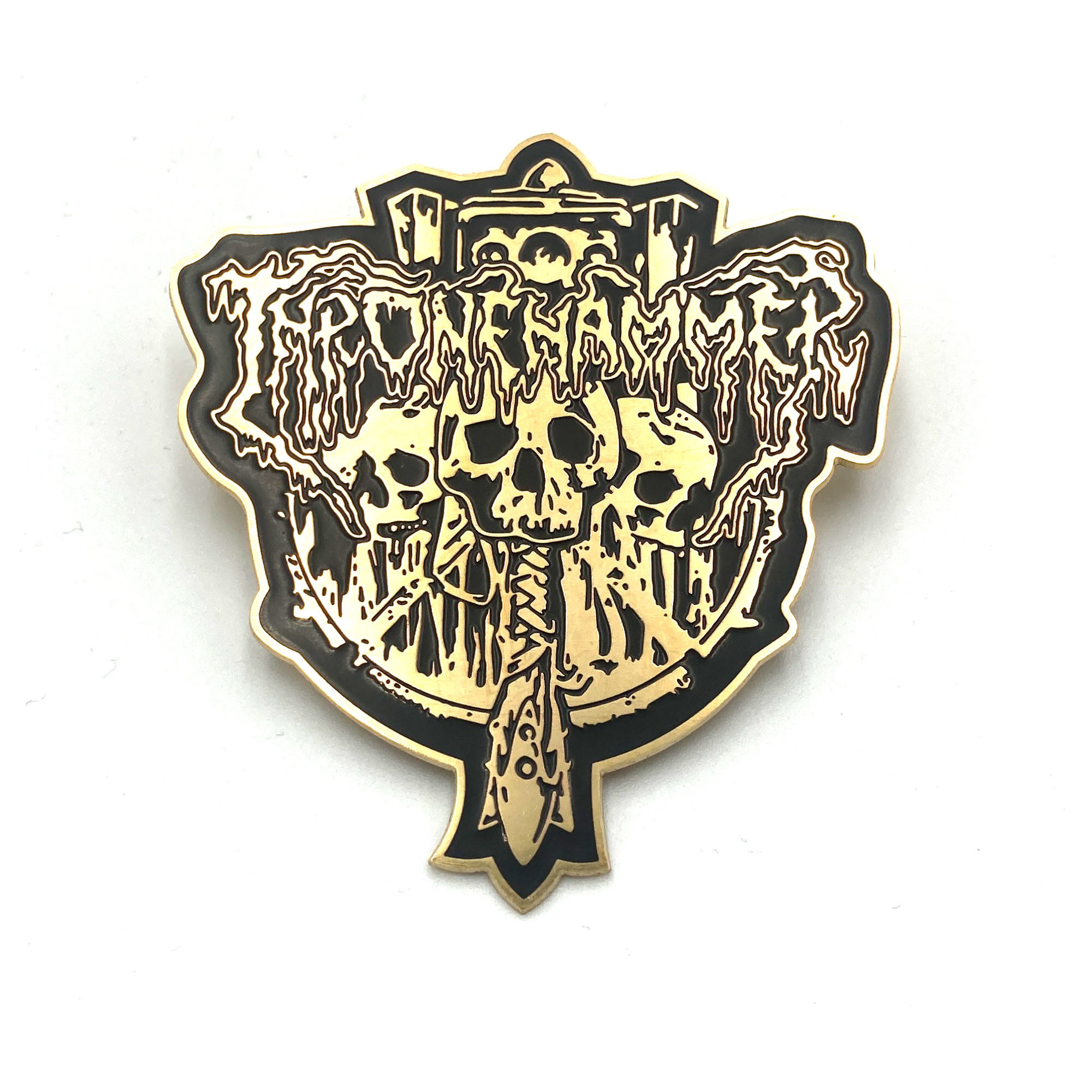 THRONEHAMMER - Skull Logo Golden Metalpin [METALPIN]